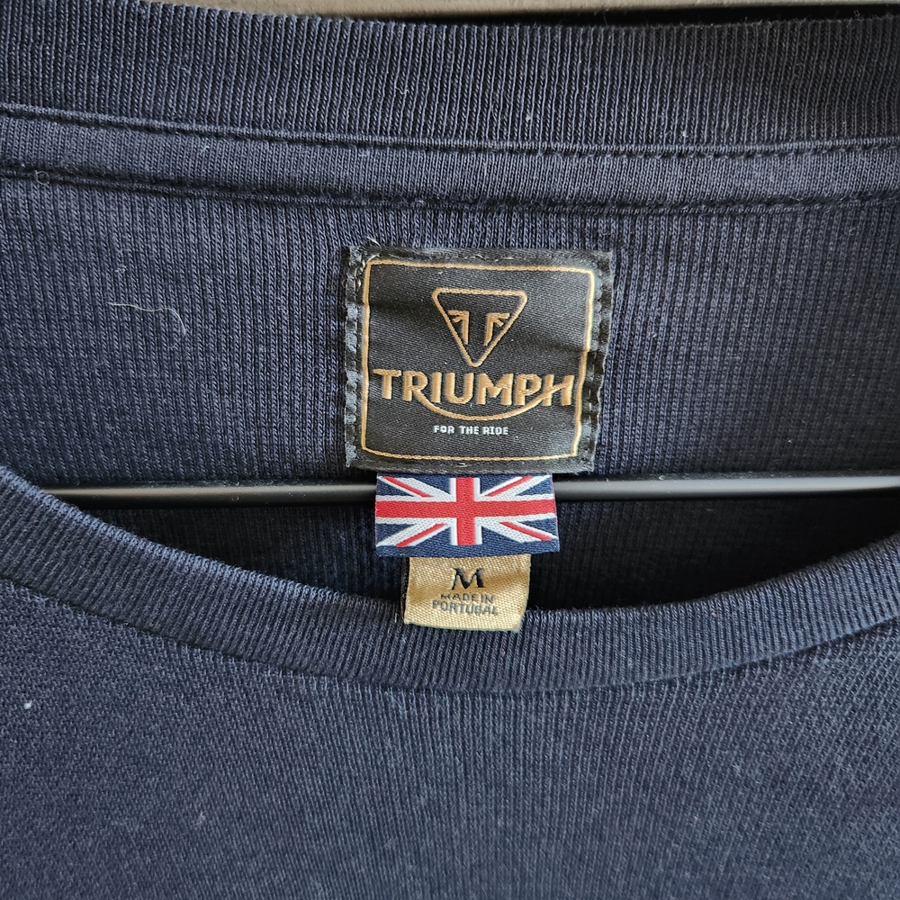 Triumph Motorcycle Navy and White Long Sleeve Shirt - Picture 9 of 9